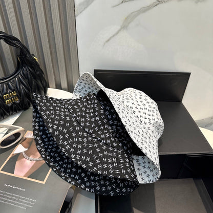Chanel Bucket Hat With CC Logo Pattern Cotton 237374