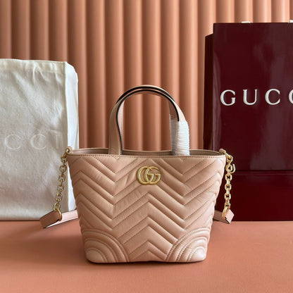 GG 2025 Marmont Tote Bag Pink Sheepskin