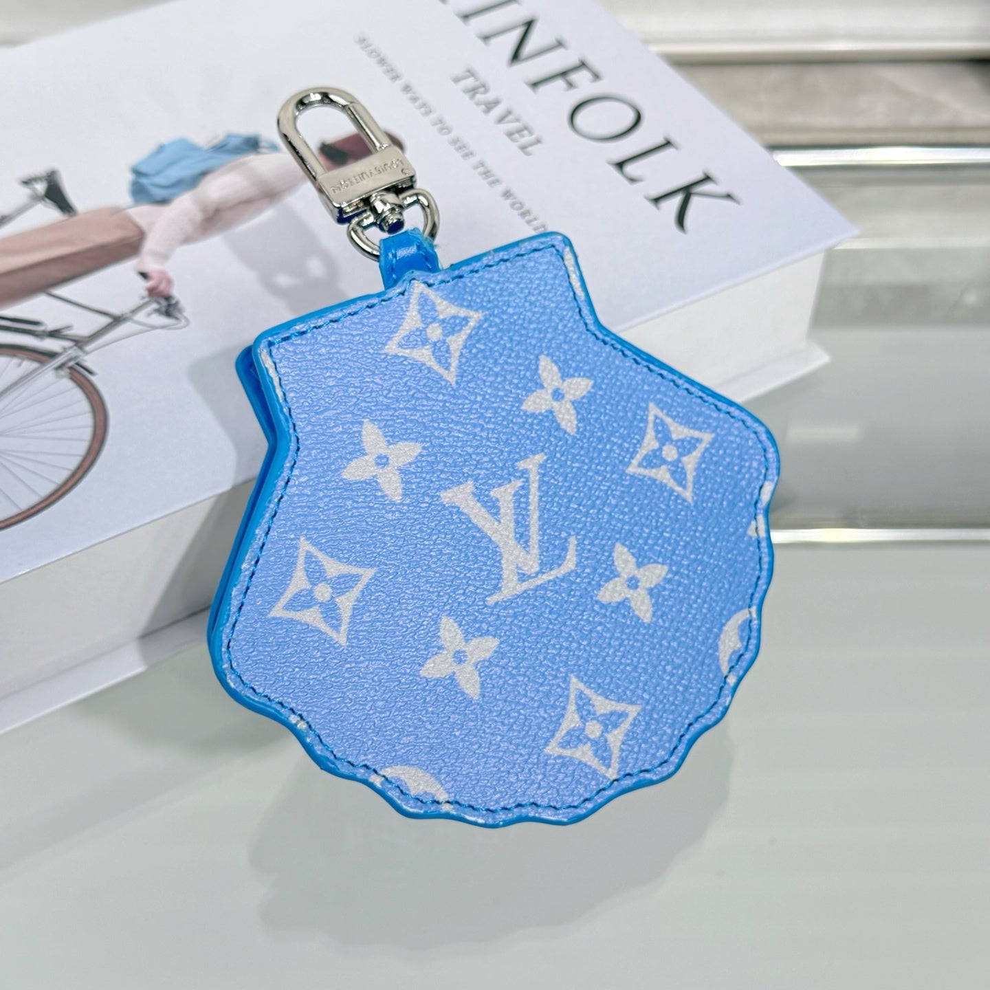 LV Shell Bag Charm Leather Canvas