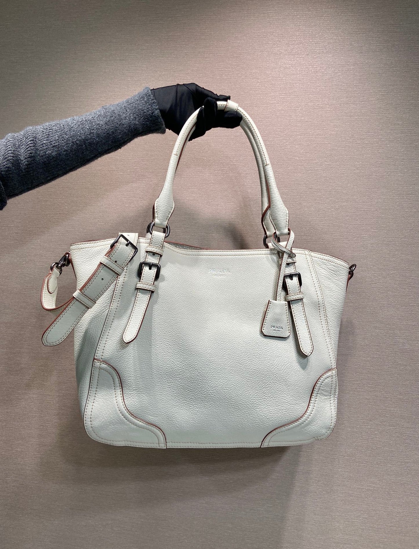Prada 2026 Tote Bag 38cm Grained Leather 282657