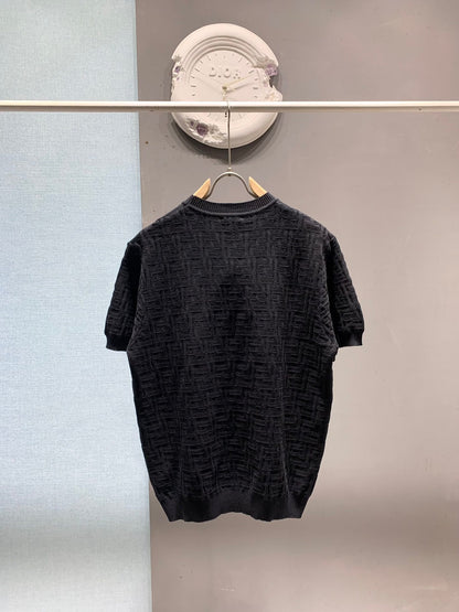 Fendi 2026 Men's Jacquard T-shirt Cotton Knit 801438