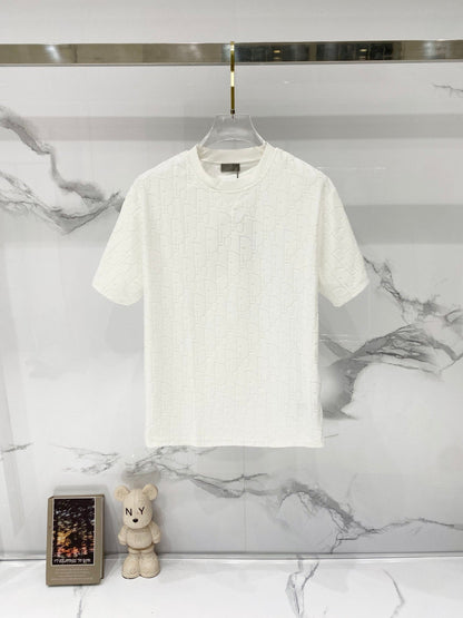 CD 26A Men Custom Terry Jacquard Crew Neck T-Shirt Fabric 290104