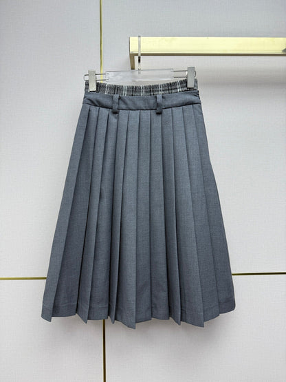 Miumiu 2026 Polo Collar and High-Waisted Pleated Skirt Cotton