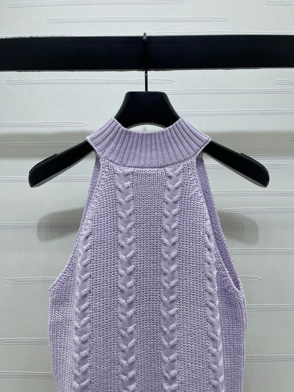 Dior 2026 Cable Knit Halter Neck Vest Wool
