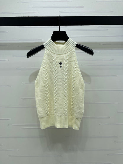 Dior 2026 Cable Knit Halter Neck Vest Wool