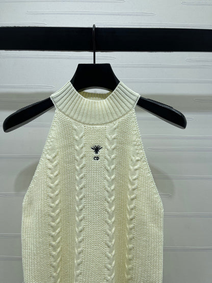 Dior 2026 Cable Knit Halter Neck Vest Wool