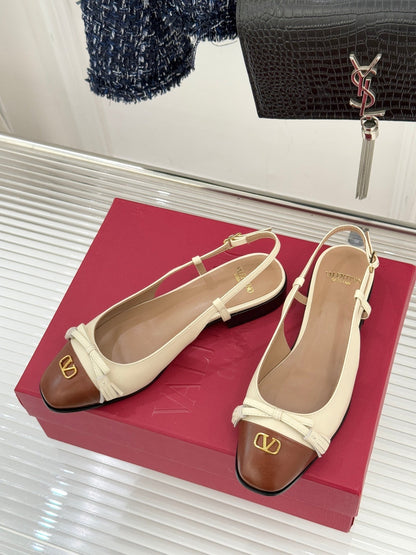 VT 26s Slingback Flat Sheepskin Gold Buckle 702242