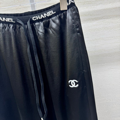 Chanel 2026 Waist Drawstring Acetate Casual Wide-Leg Pant Polyester 356793