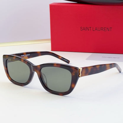 Saint Laurent 2026 SL M153 Sunglasses Havana Frame And Green Lenses Acetate