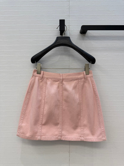 Chanel 2026 Elegant Heart-Shaped Double C Pocket Denim Set Pink Cotton 360887
