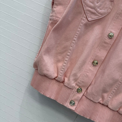 Chanel 2026 Elegant Heart-Shaped Double C Pocket Denim Set Pink Cotton 360887