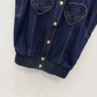 Chanel 2026 Elegant Heart-Shaped Double C Pocket Denim Set Blue Cotton 360881