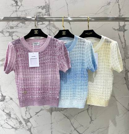 Chanel 2026 Gradient Knit Short-Sleeve Wool 166862