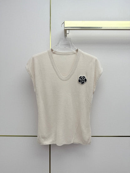 Chanel 2026 U-neck Top With 3D Flower 367688