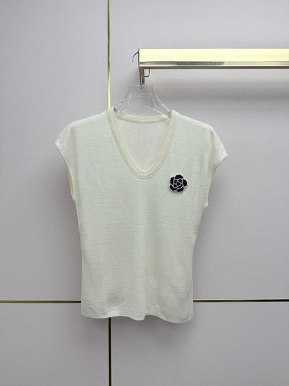 Chanel 2026 U-neck Top With 3D Flower 367688