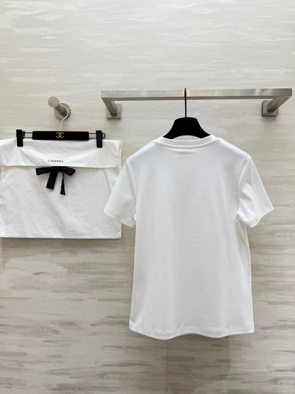 Chanel 2026 Embossed Embroidered T-Shirt Cotton 195020