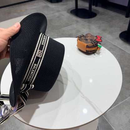 Balenciaga Flat-top Straw Hat 219134