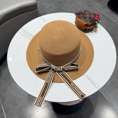 Balenciaga Flat-top Straw Hat 219134