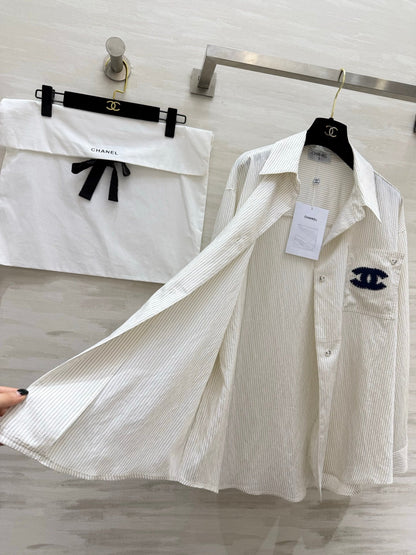 Chanel 2026 Striped Shirt Cotton 224355