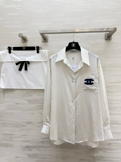 Chanel 2026 Striped Shirt Cotton 224355