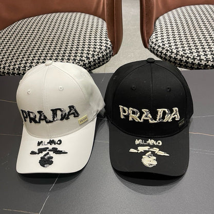 Prada Embroidered Logo Cap 221128