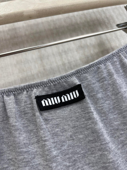Miumiu 2026 Lace Set Grey White Cotton