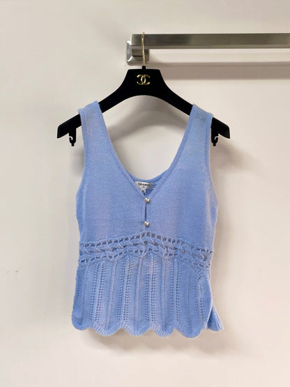 Chanel 2026 Openwork Knit Vest Polyamide Wool 366059
