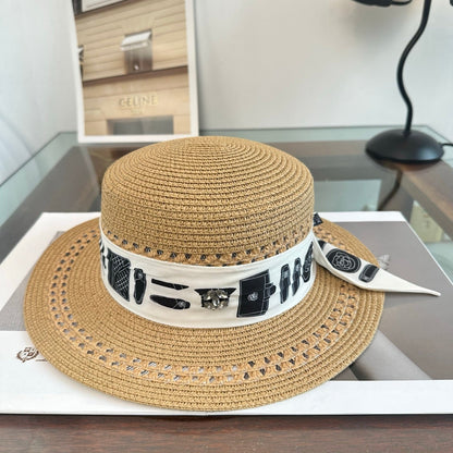 Chanel Flat Top Straw Hat 294945