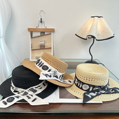 Chanel Flat Top Straw Hat 294945