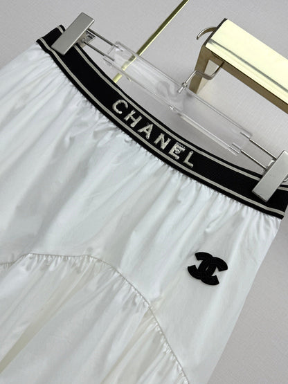 Chanel 2026 Elastic Waistband With Brand Midi Skirt Cotton 367700