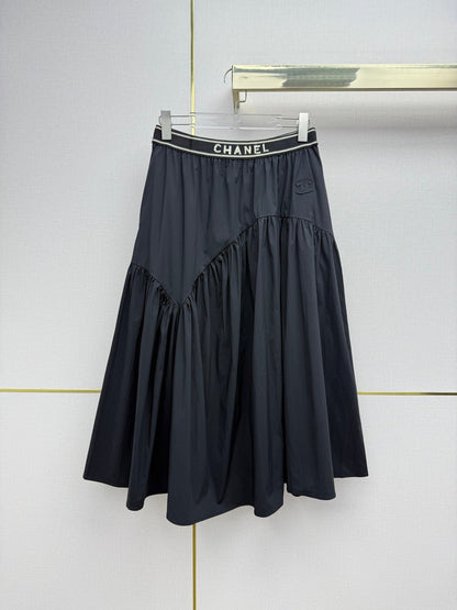 Chanel 2026 Elastic Waistband With Brand Midi Skirt Cotton 367700