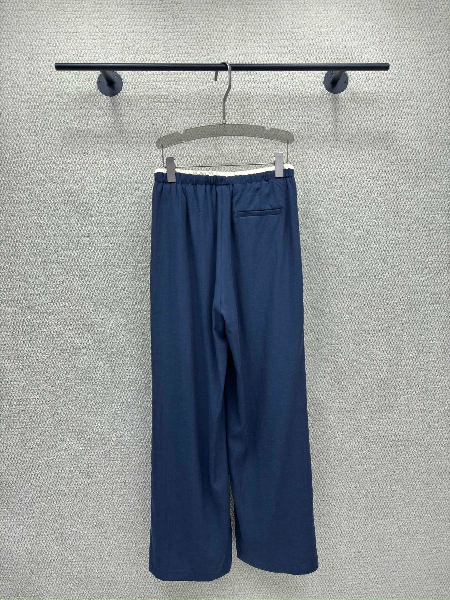 Miumiu 2026 Elastic High-Waisted Straight Wide-Leg Pant Tencel Cotton