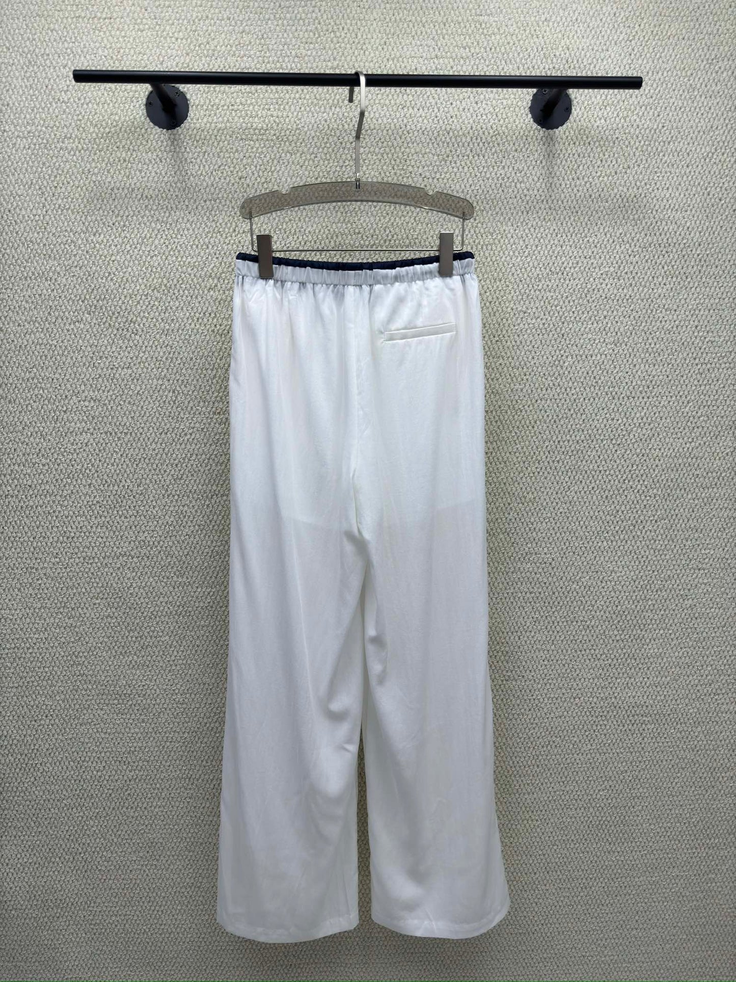 Miumiu 2026 Elastic High-Waisted Straight Wide-Leg Pant Tencel Cotton