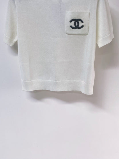 Chanel 2026 Short-sleeved Shirt White Pink Wool 268485