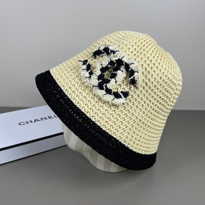 Chanel Knitted Lace Bucket Hat Wool 237353