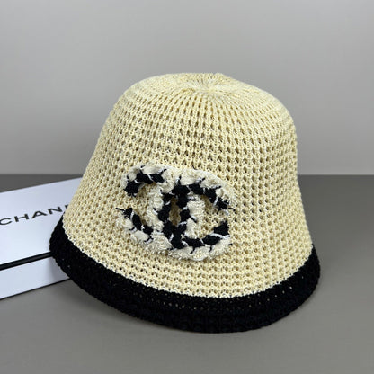 Chanel Knitted Lace Bucket Hat Wool 237353