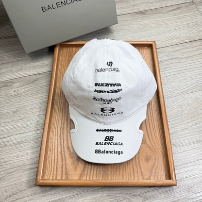 Balenciaga Embroidered Distressed Cotton-twill Baseball Cap 240575