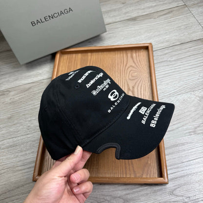 Balenciaga Embroidered Distressed Cotton-twill Baseball Cap 240575