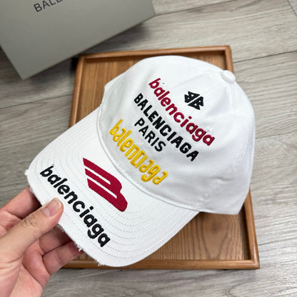 Balenciaga Multi-colored Embroidered Logo Baseball Cap 240579
