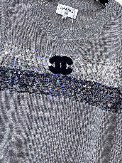 Chanel 2026 Vest Shirt Grey White Tencel Wool 295272