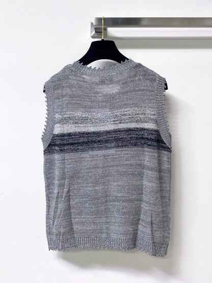 Chanel 2026 Vest Shirt Grey White Tencel Wool 295272