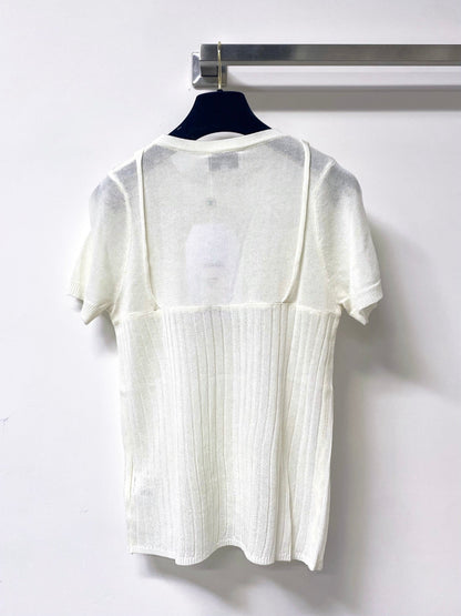 Chanel 2026 Shirt Grey White Tencel Wool 295254