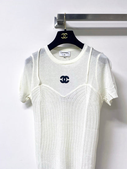 Chanel 2026 Shirt Grey White Tencel Wool 295254