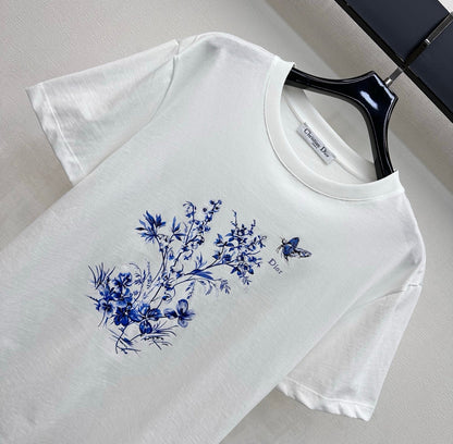 Dior 2026 Butterfly Orchid Short-Sleeve T-Shirt Cotton 378666