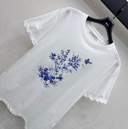 Dior 2026 Butterfly Orchid Short-Sleeve T-Shirt Cotton 378666