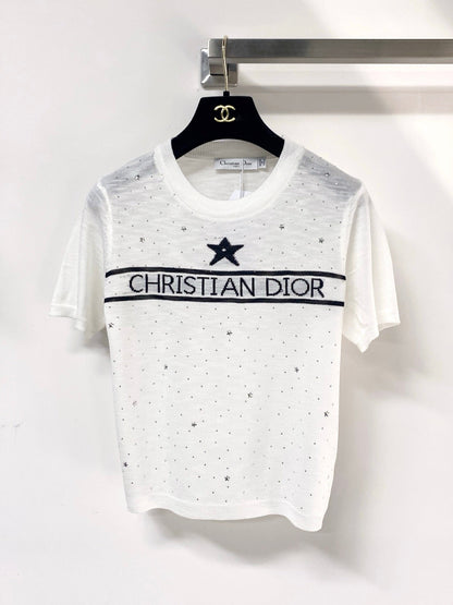 Dior 2026 Star and Logo Knit T-shirt Tencel 405697
