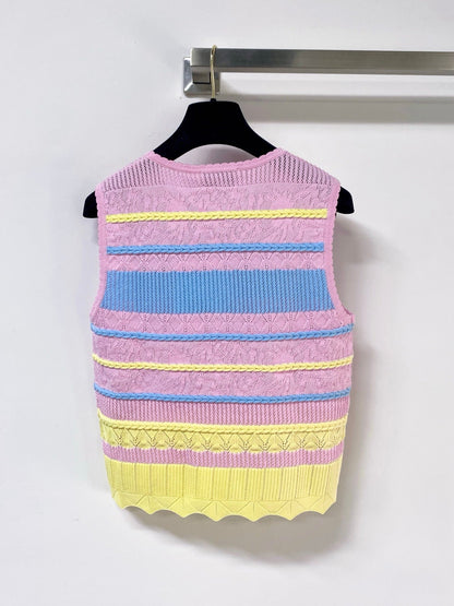 Chanel 2026 Striped Knit Vest Tencel 435140