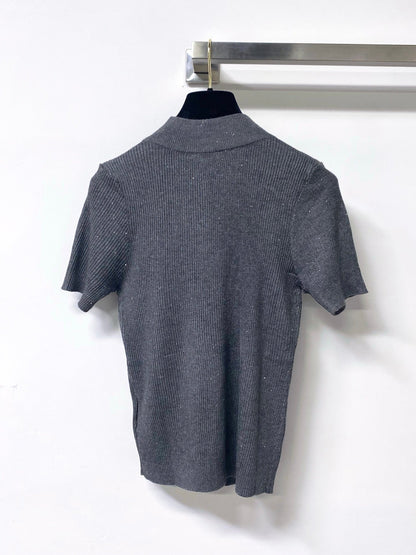 Chanel 2026 Short-Sleeved Shirt Glitter Detail Tencel 439810