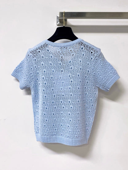 Chanel 2026 Short-Sleeved Shirts Crochet Logo Buttons 449828