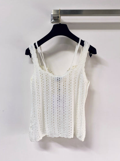 Chanel 2026 Knit Bustier Top Wool Laine With Satin Detailing 471895